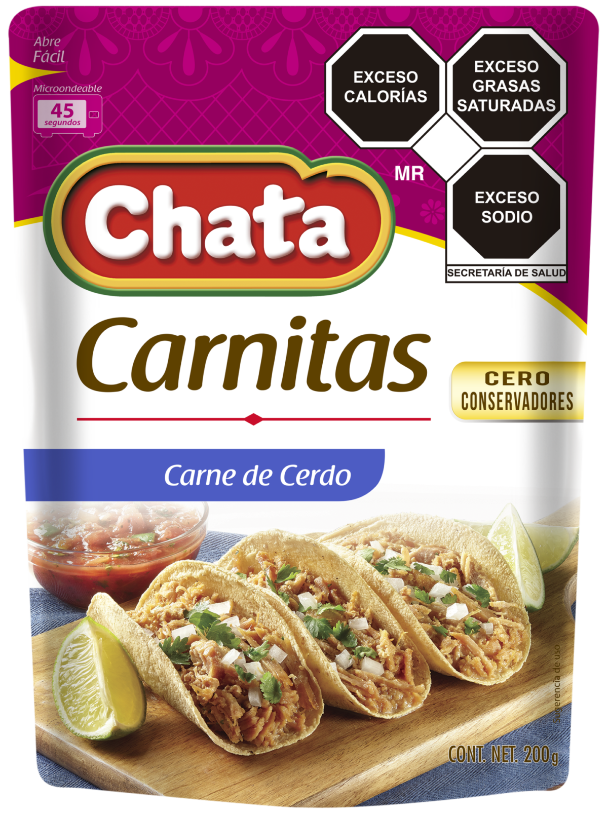 POUCH CARNITAS DE CERDO 200G 1/14 - Chata México