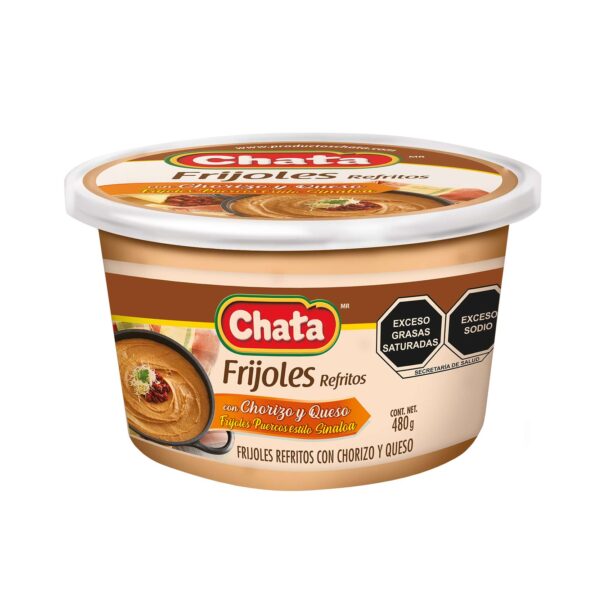 Frijoles refritos con chorizo y queso 480gr