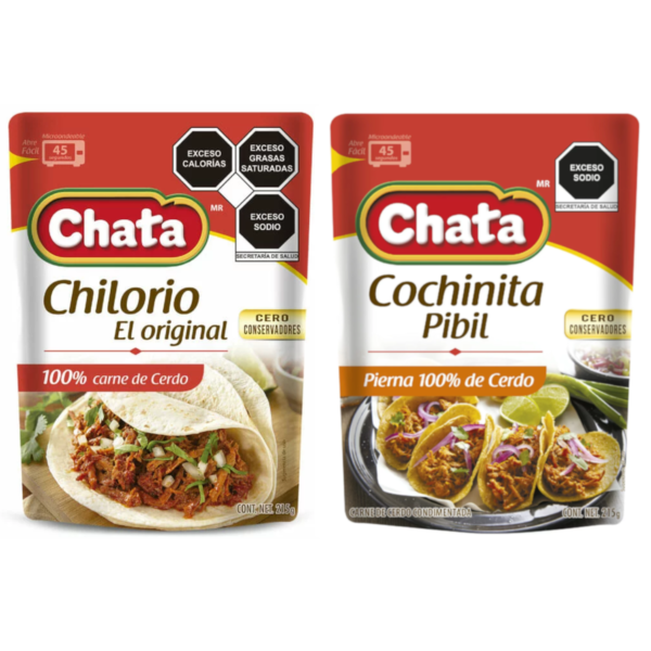 Compra en productos Chata este pack de chilorio de cerdo y cochinita pibil, solo en Productos Chata